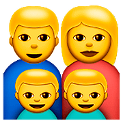 👨‍👩‍👦‍👦 Emoji Familie: Mann, Frau, Junge und Junge Apple iOS 9.0.