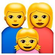 👨‍👩‍👧 Emoji Familie: Mann, Frau und Mädchen Apple iOS 9.0.