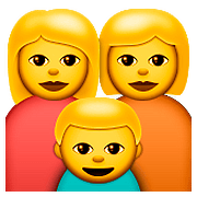 👩‍👩‍👦 Emoji Familia: Mujer, Mujer, Niño en Apple iOS 9.0.