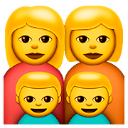 Emoji 👩‍👩‍👦‍👦 Famiglia: Donna, Donna, Bambino E Bambino su Apple iOS 9.0.
