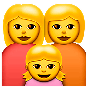 Émoji 👩‍👩‍👧 Famille : Femme, Femme Et Fille sur Apple iOS 9.0.