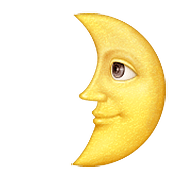 🌛 Emoji Rosto Da Lua De Quarto Crescente na Apple iOS 9.0.