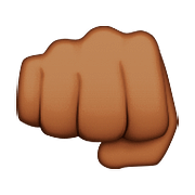 Emoji 👊🏾 Pugno Chiuso: Carnagione Abbastanza Scura su Apple iOS 9.0.
