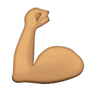 Émoji 💪🏽 Biceps Contracté : Peau Légèrement Mate sur Apple iOS 9.0.