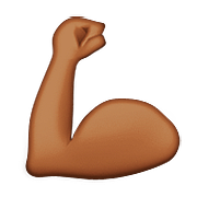 Emoji 💪🏾 Bicipite: Carnagione Abbastanza Scura su Apple iOS 9.0.