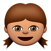 👧🏽 Emoji Menina: Pele Morena na Apple iOS 9.0.
