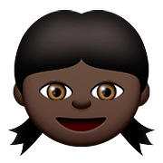 👧🏿 Emoji Niña: Tono De Piel Oscuro en Apple iOS 9.0.