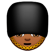 💂🏾 Emoji Guardia: Tono De Piel Oscuro Medio en Apple iOS 9.0.