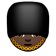 Emoji 💂🏿 Guardia: Carnagione Scura su Apple iOS 9.0.