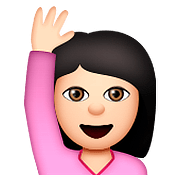 🙋🏻 Emoji Pessoa Levantando A Mão: Pele Clara na Apple iOS 9.0.