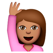 🙋🏽 Emoji Persona Con La Mano Levantada: Tono De Piel Medio en Apple iOS 9.0.