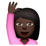 🙋🏿 Emoji Persona Con La Mano Levantada: Tono De Piel Oscuro en Apple iOS 9.0.