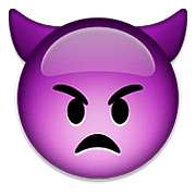👿 Emoji wütendes Gesicht mit Hörnern Apple iOS 9.0.