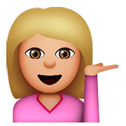 💁🏼 Emoji Infoschalter-Mitarbeiter(in): mittelhelle Hautfarbe Apple iOS 9.0.