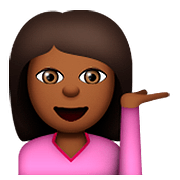 Emoji 💁🏾 Persona Al Punto Informazioni: Carnagione Abbastanza Scura su Apple iOS 9.0.