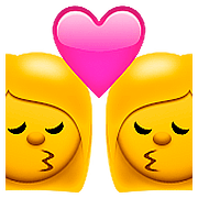 Emoji 👩‍❤️‍💋‍👩 Bacio Tra Coppia: Donna E Donna su Apple iOS 9.0.