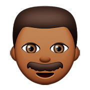 👨🏾 Emoji Mann: mitteldunkle Hautfarbe Apple iOS 9.0.