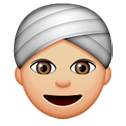 Emoji 👳🏼 Persona Con Turbante: Carnagione Abbastanza Chiara su Apple iOS 9.0.