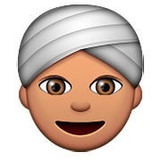 Emoji 👳🏽 Persona Con Turbante: Carnagione Olivastra su Apple iOS 9.0.
