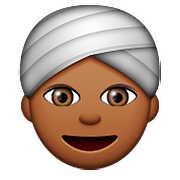 👳🏾 Emoji Persona Con Turbante: Tono De Piel Oscuro Medio en Apple iOS 9.0.