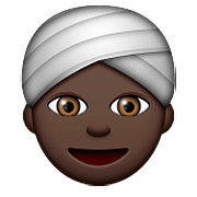 👳🏿 Emoji Persona Con Turbante: Tono De Piel Oscuro en Apple iOS 9.0.
