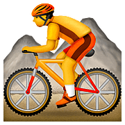 🚵 Emoji Pessoa Fazendo Mountain Bike na Apple iOS 9.0.