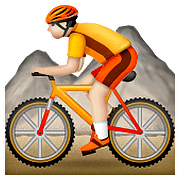 🚵🏻 Emoji Pessoa Fazendo Mountain Bike: Pele Clara na Apple iOS 9.0.