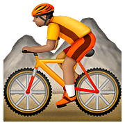 🚵🏽 Emoji Pessoa Fazendo Mountain Bike: Pele Morena na Apple iOS 9.0.