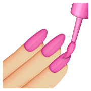💅🏼 Emoji Pintarse Las Uñas: Tono De Piel Claro Medio en Apple iOS 9.0.