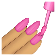 💅🏽 Emoji Pintarse Las Uñas: Tono De Piel Medio en Apple iOS 9.0.