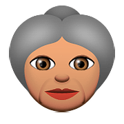 Émoji 👵🏽 Femme âgée : Peau Légèrement Mate sur Apple iOS 9.0.