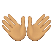 👐🏽 Emoji Mãos Abertas: Pele Morena na Apple iOS 9.0.