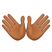 👐🏾 Emoji Mãos Abertas: Pele Morena Escura na Apple iOS 9.0.