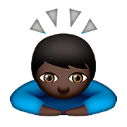 🙇🏿 Emoji sich verbeugende Person: dunkle Hautfarbe Apple iOS 9.0.