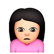 Emoji 🙍🏻 Persona Corrucciata: Carnagione Chiara su Apple iOS 9.0.