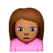 🙍🏽 Emoji Franzindo A Sobrancelha: Pele Morena na Apple iOS 9.0.
