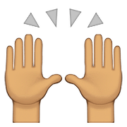 🙌🏽 Emoji zwei erhobene Handflächen: mittlere Hautfarbe Apple iOS 9.0.