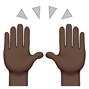 🙌🏿 Emoji zwei erhobene Handflächen: dunkle Hautfarbe Apple iOS 9.0.