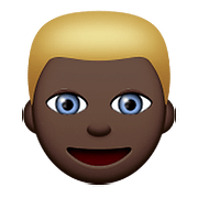 Emoji 👱🏿 Persona Bionda: Carnagione Scura su Apple iOS 9.0.