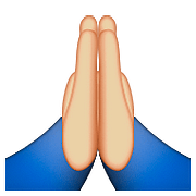 Emoji 🙏🏼 Mani Giunte: Carnagione Abbastanza Chiara su Apple iOS 9.0.