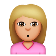 🙎🏼 Emoji Persona Haciendo Pucheros: Tono De Piel Claro Medio en Apple iOS 9.0.