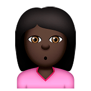 🙎🏿 Emoji schmollende Person: dunkle Hautfarbe Apple iOS 9.0.