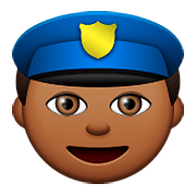 Emoji 👮🏾 Agente Di Polizia: Carnagione Abbastanza Scura su Apple iOS 9.0.