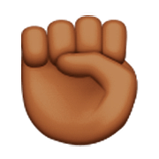 ✊🏾 Emoji Puño En Alto: Tono De Piel Oscuro Medio en Apple iOS 9.0.