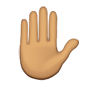 ✋🏽 Emoji Mano Levantada: Tono De Piel Medio en Apple iOS 9.0.