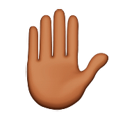 ✋🏾 Emoji Mão Levantada: Pele Morena Escura na Apple iOS 9.0.