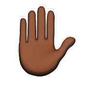 ✋🏿 Emoji erhobene Hand: dunkle Hautfarbe Apple iOS 9.0.