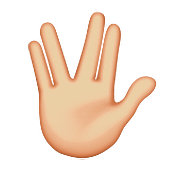 🖖🏼 Emoji Saludo Vulcano: Tono De Piel Claro Medio en Apple iOS 9.0.