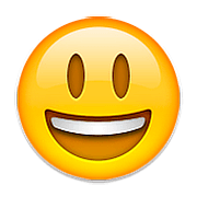 Emoji 😃 Faccina Con Un Gran Sorriso E Occhi Spalancati su Apple iOS 9.0.