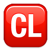 🆑 Emoji Großbuchstaben CL in rotem Quadrat Apple iOS 9.0.